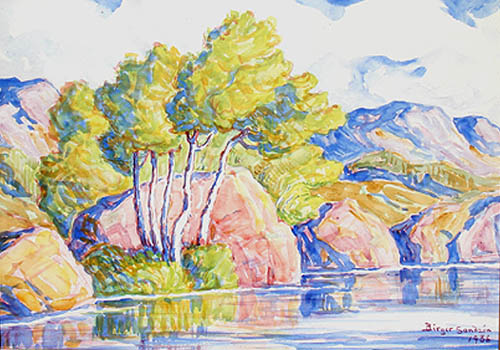 Birger Sandzen - Smoky River Watercolor